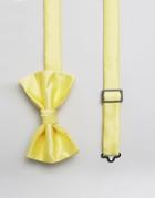 Asos Wedding Bow Tie In Yellow - Yellow