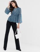 Y.a.s Flared Pants With Seam Detail - Black
