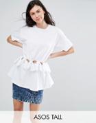 Asos Tall T-shirt With Ties & Knot Details - Pink