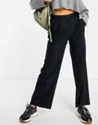 Whistles Pinstripe Smart Wide Leg Pants In Charcoal-gray