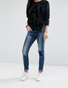 G-star Midge Cody Paintsplash Skinny Jeans With Zip Back Pockets - Blu