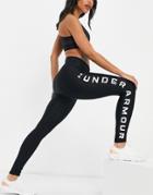 Under Armour Training Heatgear Branded Leg Leggings In Black
