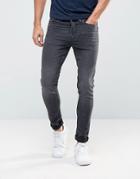 New Look Skinny Fit Jeans In Washed Black - Black
