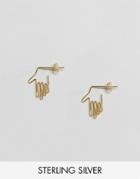 Asos Gold Plated Sterling Silver Open Hands Stud Earrings - Gold