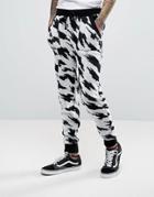Asos Knitted Joggers In Houndstooth Design - Black