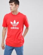 Adidas Originals Trefoil T-shirt In Red Dh5777 - Red