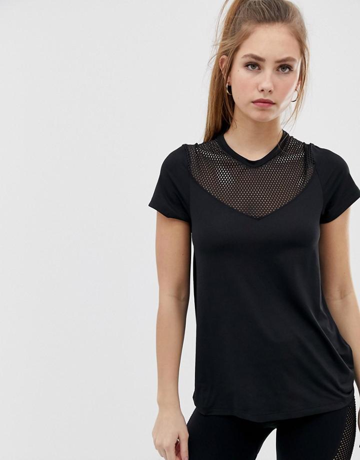 Asos 4505 Mesh Detail Loose Fit Tee-black