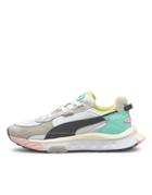 Puma Wild Rider Sneakers In White Pink And Mint