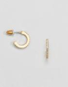 Asos Stone Set Hoops - Gold
