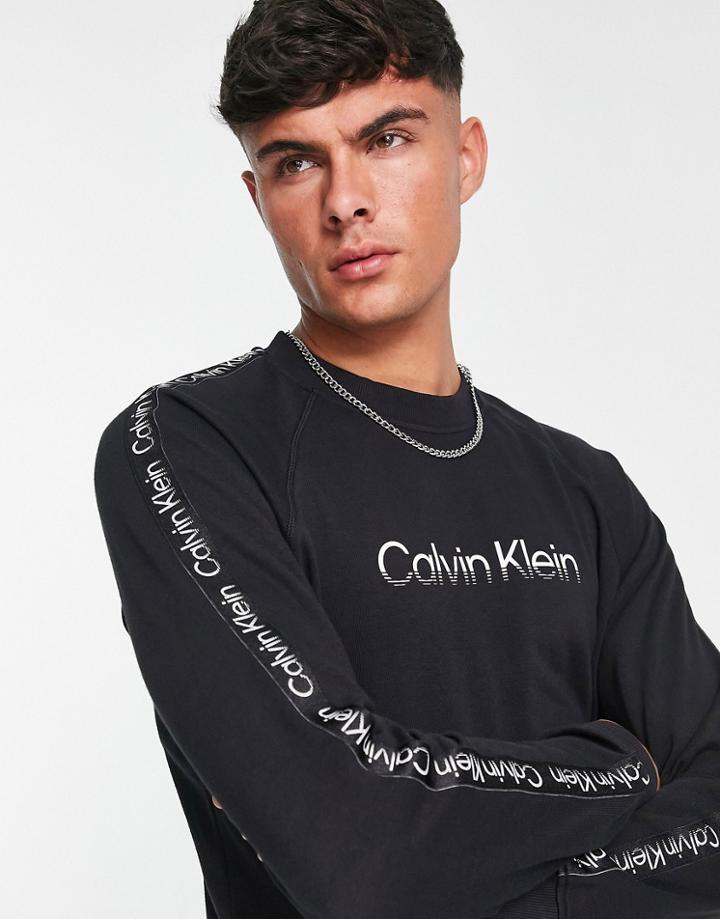 Calvin Klein Performance Chest Logo Sweatshirt In Black