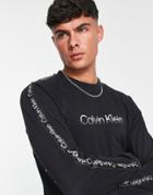 Calvin Klein Performance Chest Logo Sweatshirt In Black