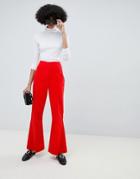 Asos Design Slim Kickflare Pants In Cord - Red