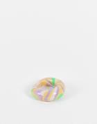 Asos Design Rubber Ring In Dome Shape In Multicoloured Marble