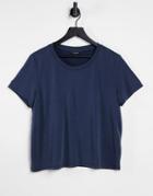 Monki Jolinasuper Soft T-shirt In Navy