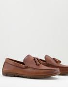 Aldo Leather Tassel Drivers In Tan-brown
