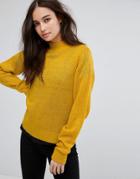 Vila Exclusive High Neck Knitted Sweater - Gold