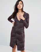 Vesper Printed Wrap Dress - Red