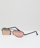 Hawkers Lax Square Sunglasses In Black With Rose Gold Lenses - Black