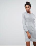 Asos Sweater Dress In Rib - Gray