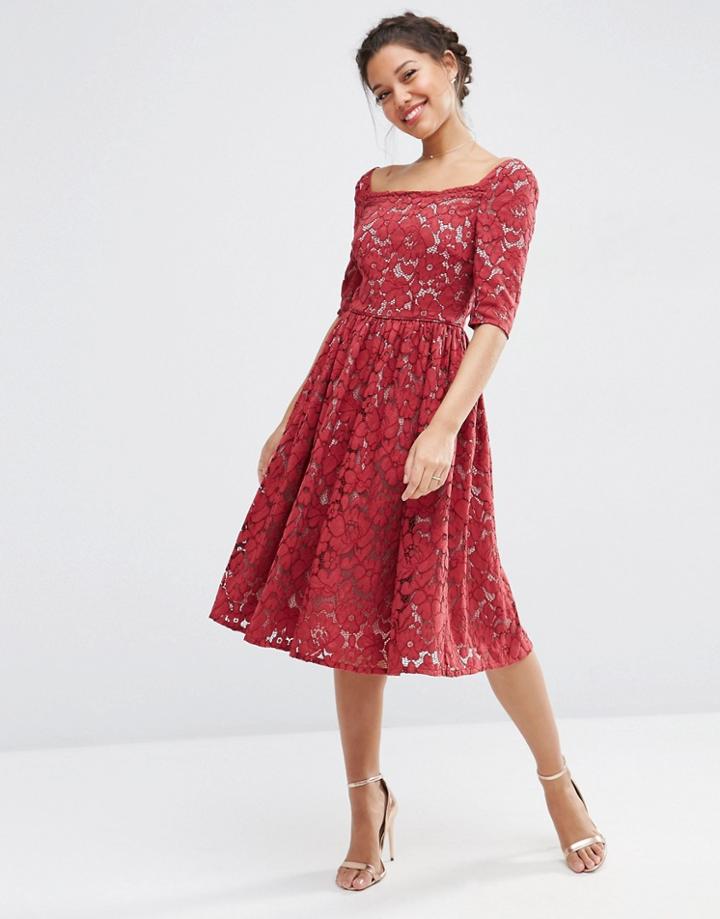Asos Wedding Lace Prom Dress - Red