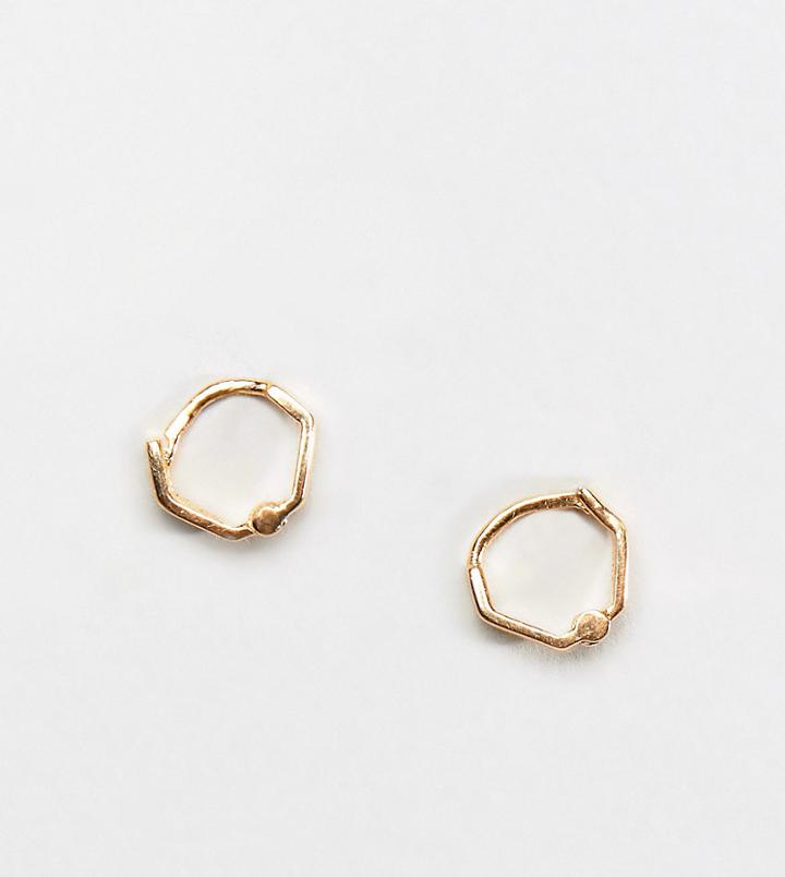 Designb Hoop Earring In Sterling Silver With Gold Plating Exclusive To Asos - Gold