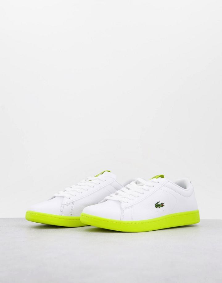Lacoste Carnaby Evo Sneakers With Contrast Sole In White/yellow-multi