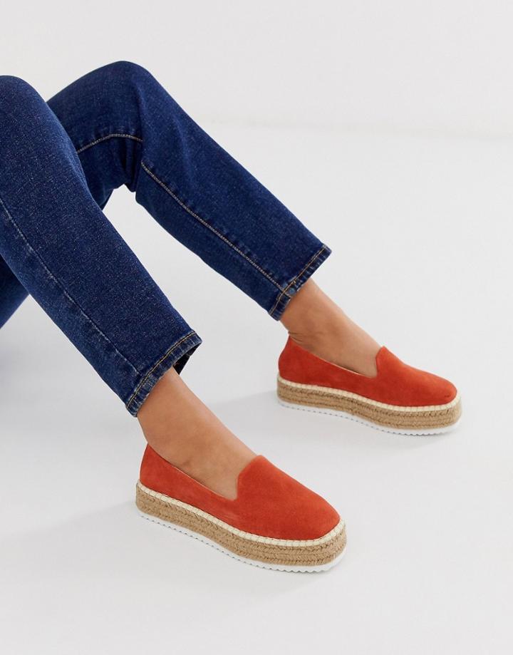 Asos Design Jenna Suede Espadrilles - Orange