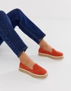 Asos Design Jenna Suede Espadrilles - Orange