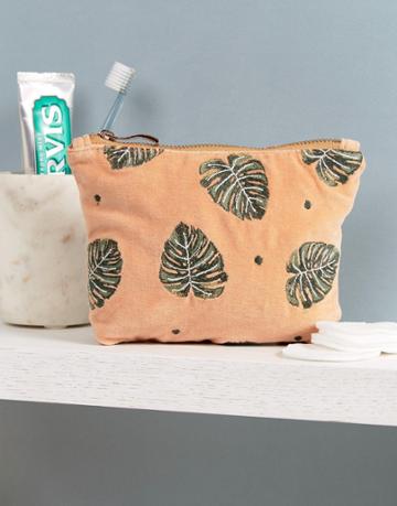 Elizabeth Scarlet Mini Jungle Leaf Copper Pouch - Multi