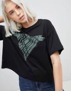Weekday Drapey T-shirt With Logo - Black