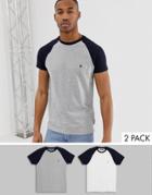 French Connection 2 Pack Raglan Contrast T-shirt-multi
