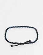 Asos Design Anklet With Twisted Sport Cord In Black
