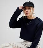 Reclaimed Vintage Revived Cropped Military Sweater - Navy