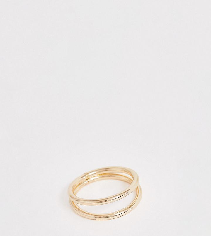 Asos Design Curve Ring In Split Design In Gold Tone