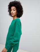 Bershka Oversized Sweater In Green - Green