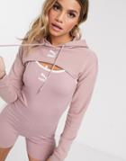 Puma Super Cropped Hoodie In Rose-pink