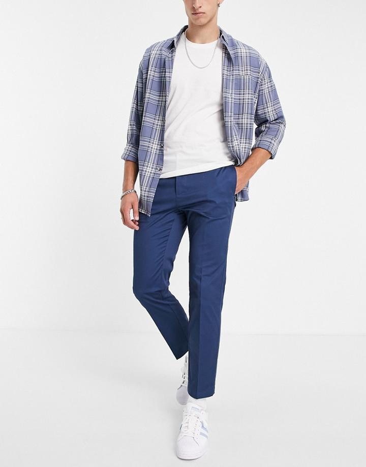 River Island Slim Chinos In Navy