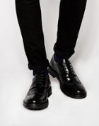 Base London Davy Leather Brogue Shoes - Black