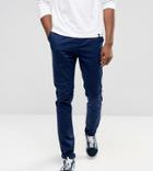 Asos Tall Skinny Chinos In Dark Navy - Blue