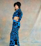 Collusion Knitted Jacquard Swirl Maxi Skirt In Multi Print-blues
