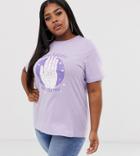 Daisy Street Plus T-shirt With Tarot Graphics - Purple