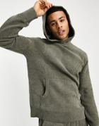 River Island Towelling Hoodie In Khaki - Part Of A Set-green