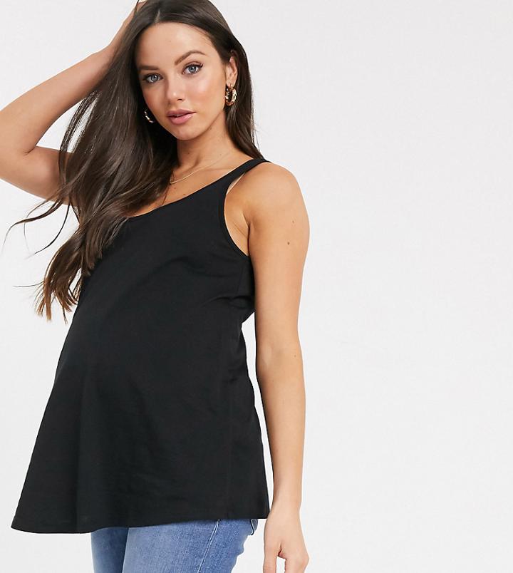 Asos Design Maternity Ultimate Organic Cotton Tank In Black