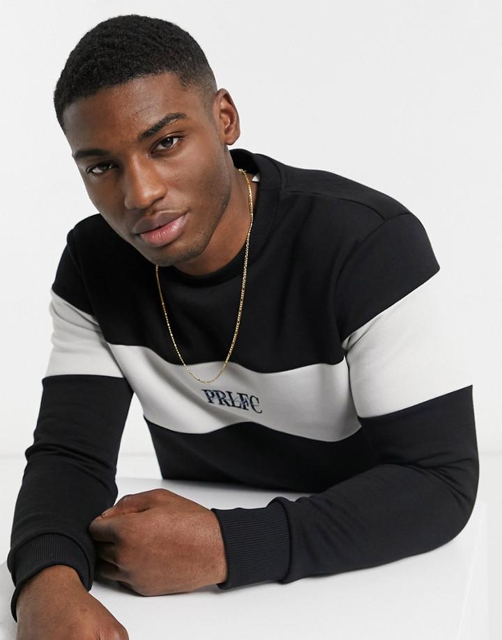 River Island Prolific Blocked Sweatshirt In Black