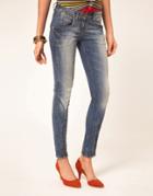 Miss Sixty Skinny Jeans With Zips - Blue