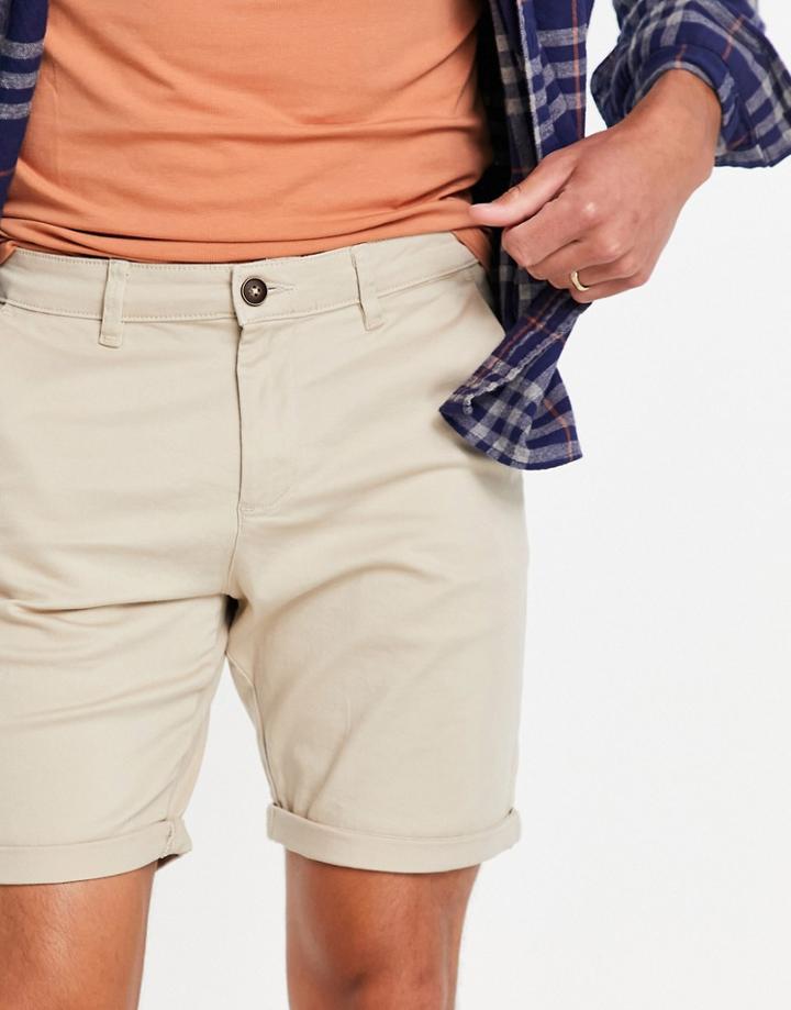 Jack & Jones Intelligence Chino Short In Beige-neutral