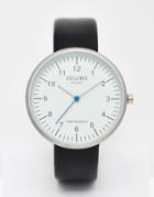 Reclaimed Vintage Logo Duty Watch In Black Leather - Black