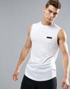 Ellesse Sport Tank With Mesh Panel In White - White
