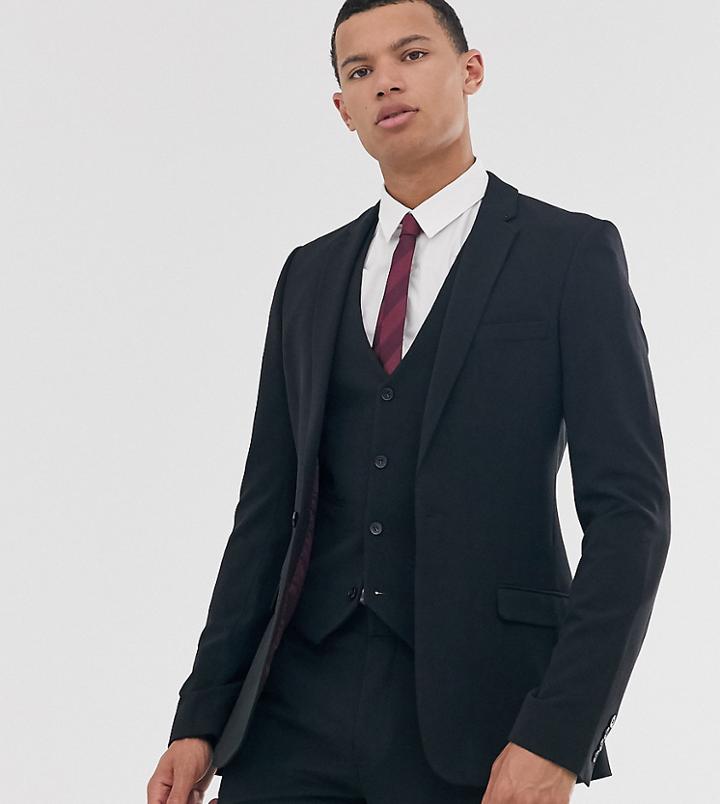 Asos Design Tall Super Skinny Fit Suit Jacket In Black