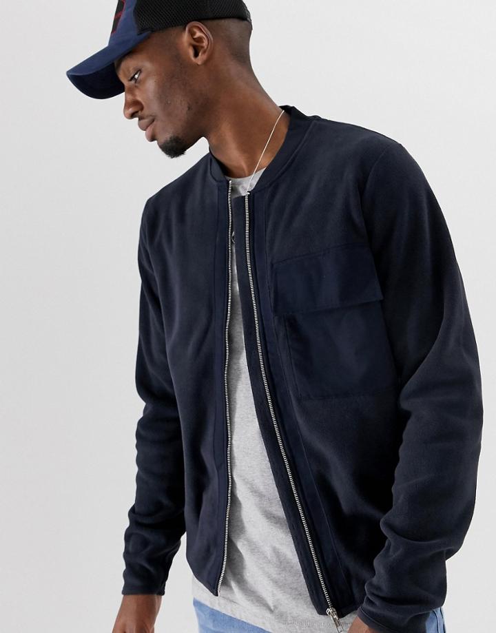 Only & Sons Fleece Zip Thru Bomber Jacket